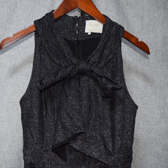Kate Spade New York Black Metallic Bow-Neck Sleeveless Dress Size 2 - Picture 2 of 4